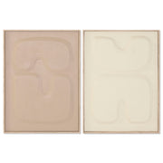 Toile Home ESPRIT Marron Beige Abstrait Scandinave 50 x 4,5 x 70 cm (2 Unités)