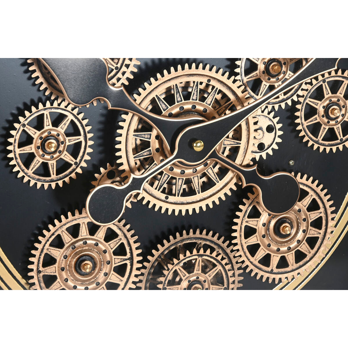 Horloge Murale Home ESPRIT Noir Naturel Verre Bois de pin Loft 63,5 X 8 X 63,5 CM