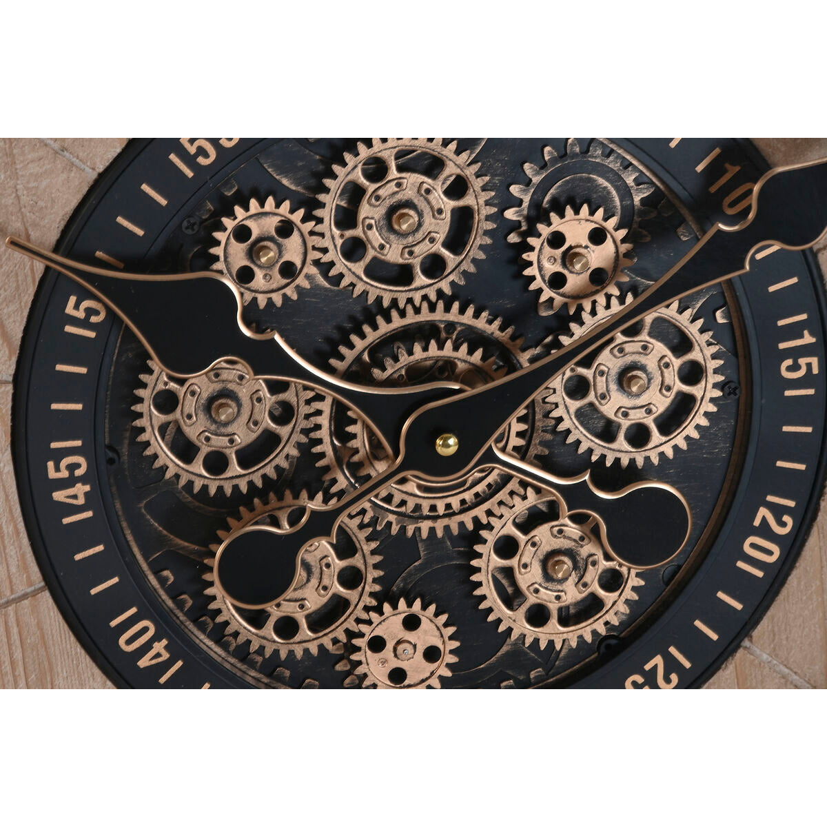 Horloge Murale Home ESPRIT Doré Naturel Verre Sapin Cottage 63,5 X 8 X 63,5 CM