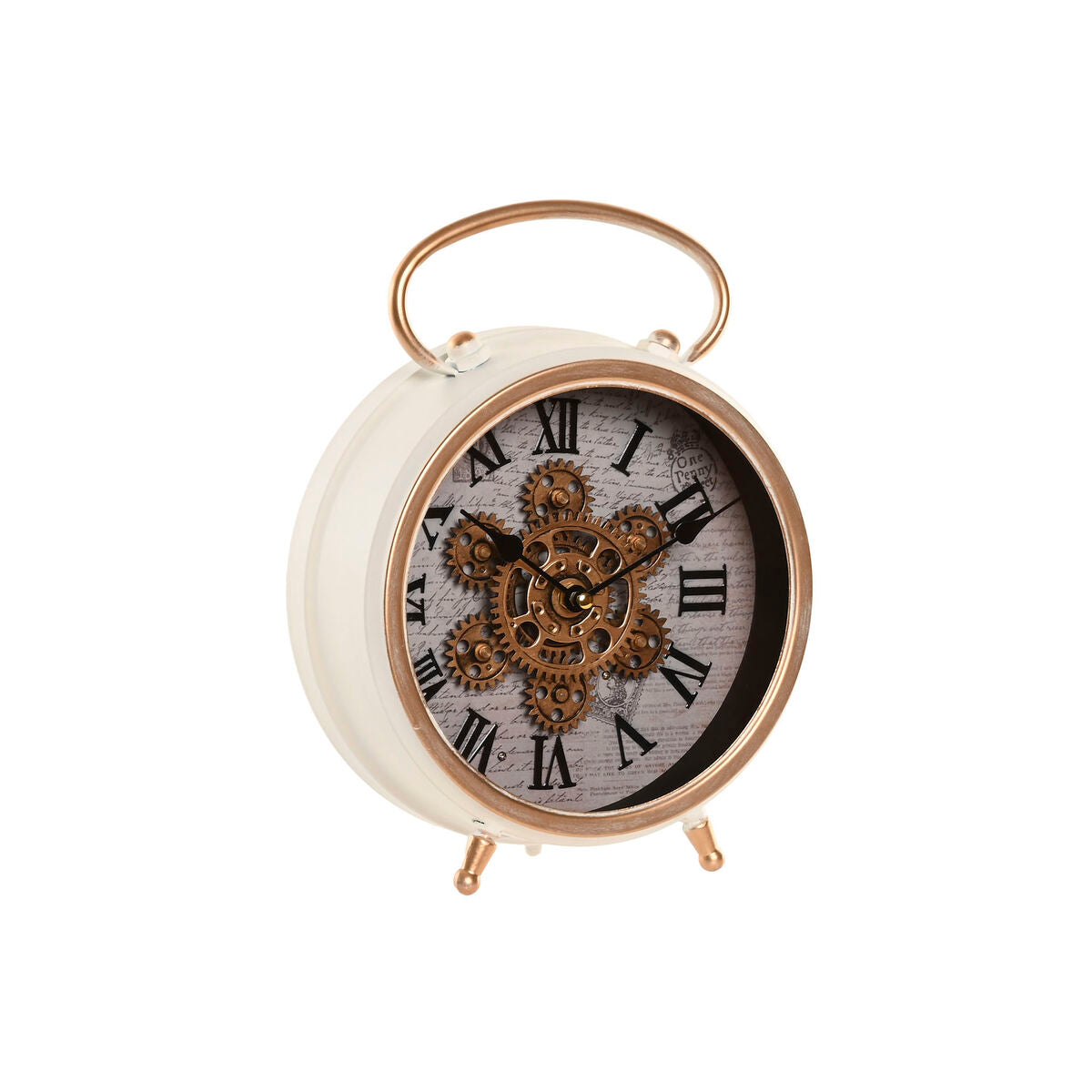 Horloge de table Home ESPRIT Blanc Doré Scandi