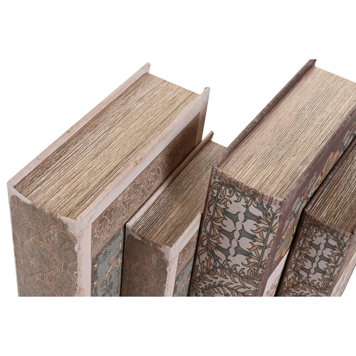 Boîte Décorative Home ESPRIT Beige Bordeaux Bois MDF (2 Unités)