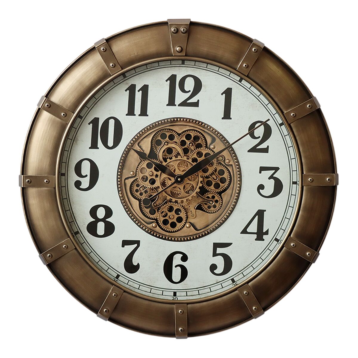 Horloge Murale Home ESPRIT Doré Verre Fer Loft 80 x 9,5 x 80 cm