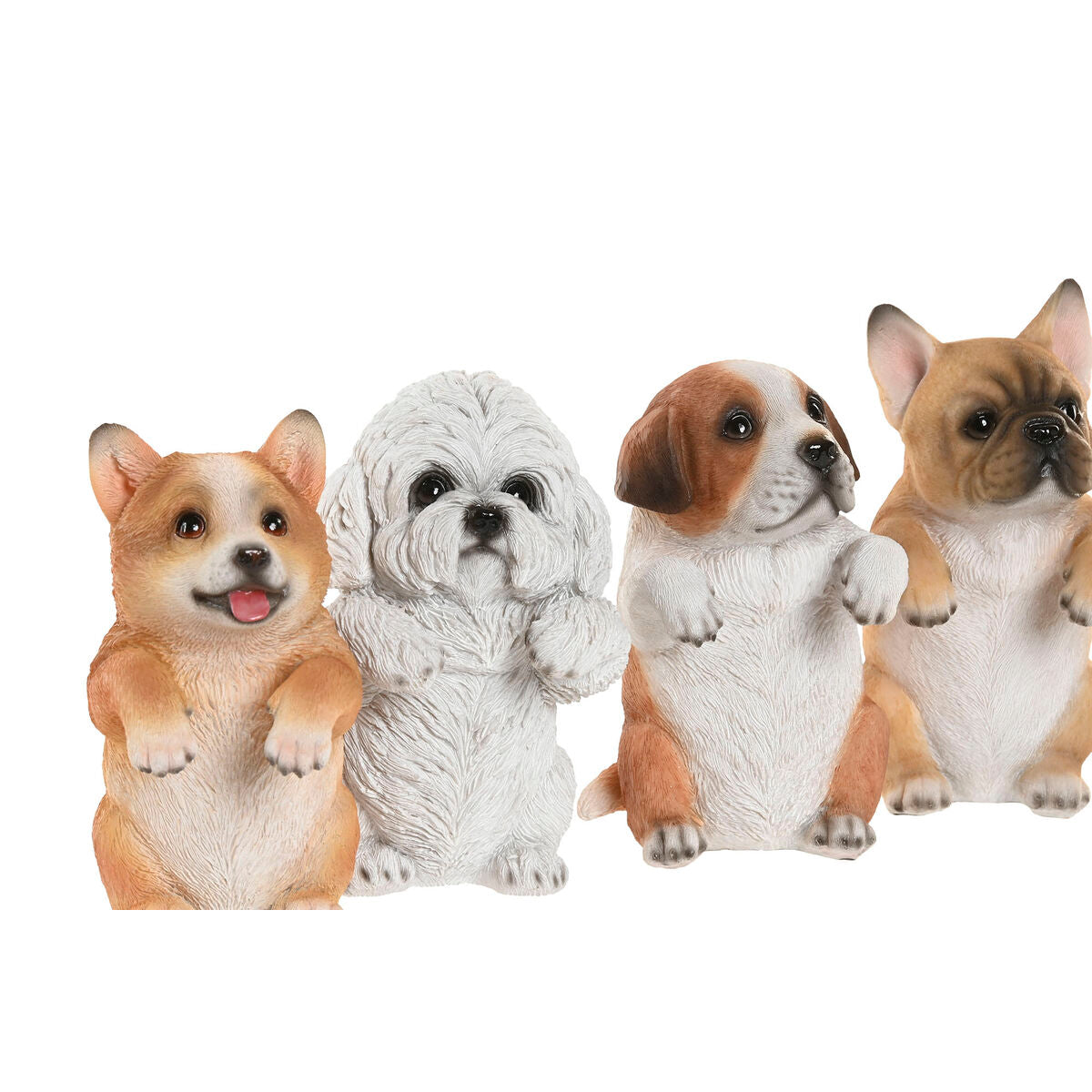 Figurine Décorative Home ESPRIT Blanc Marron 8 x 8 x 14 cm (4 Unités)