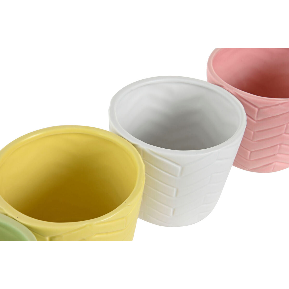 Cache-pot Home ESPRIT Jaune Bleu Vert Rose Dolomite 12 x 12 x 10 cm (6 Unités)