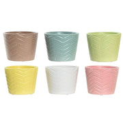 Cache-pot Home ESPRIT Jaune Bleu Vert Rose Dolomite 12 x 12 x 10 cm (6 Unités)