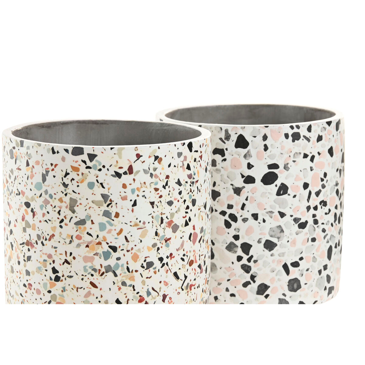 Cache-pot Home ESPRIT Blanc Multicouleur Ciment Urbaine 13 x 13 x 13 cm (3 Pièces) (2 Unités)