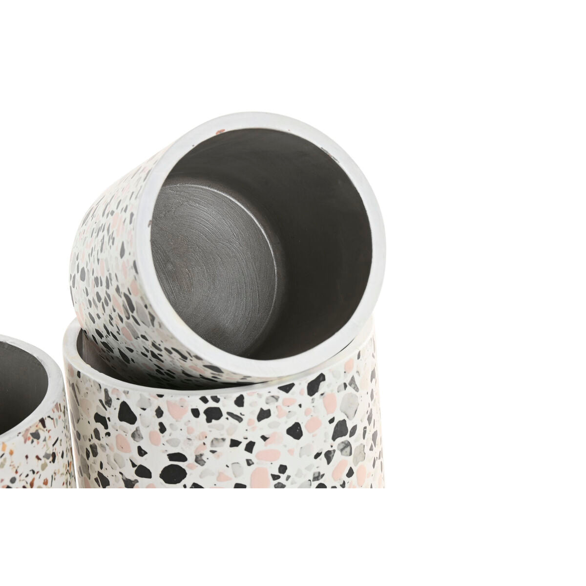 Cache-pot Home ESPRIT Blanc Multicouleur Ciment Urbaine 13 x 13 x 13 cm (3 Pièces) (2 Unités)