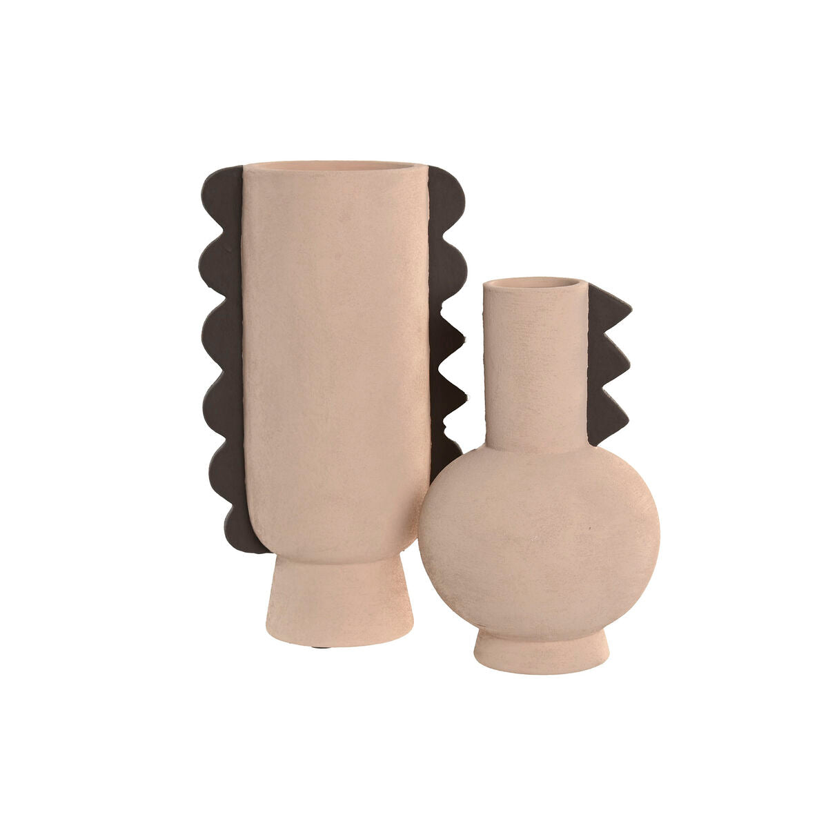 Vase Home ESPRIT Marron Gris Grès 18 x 18 x 29 cm