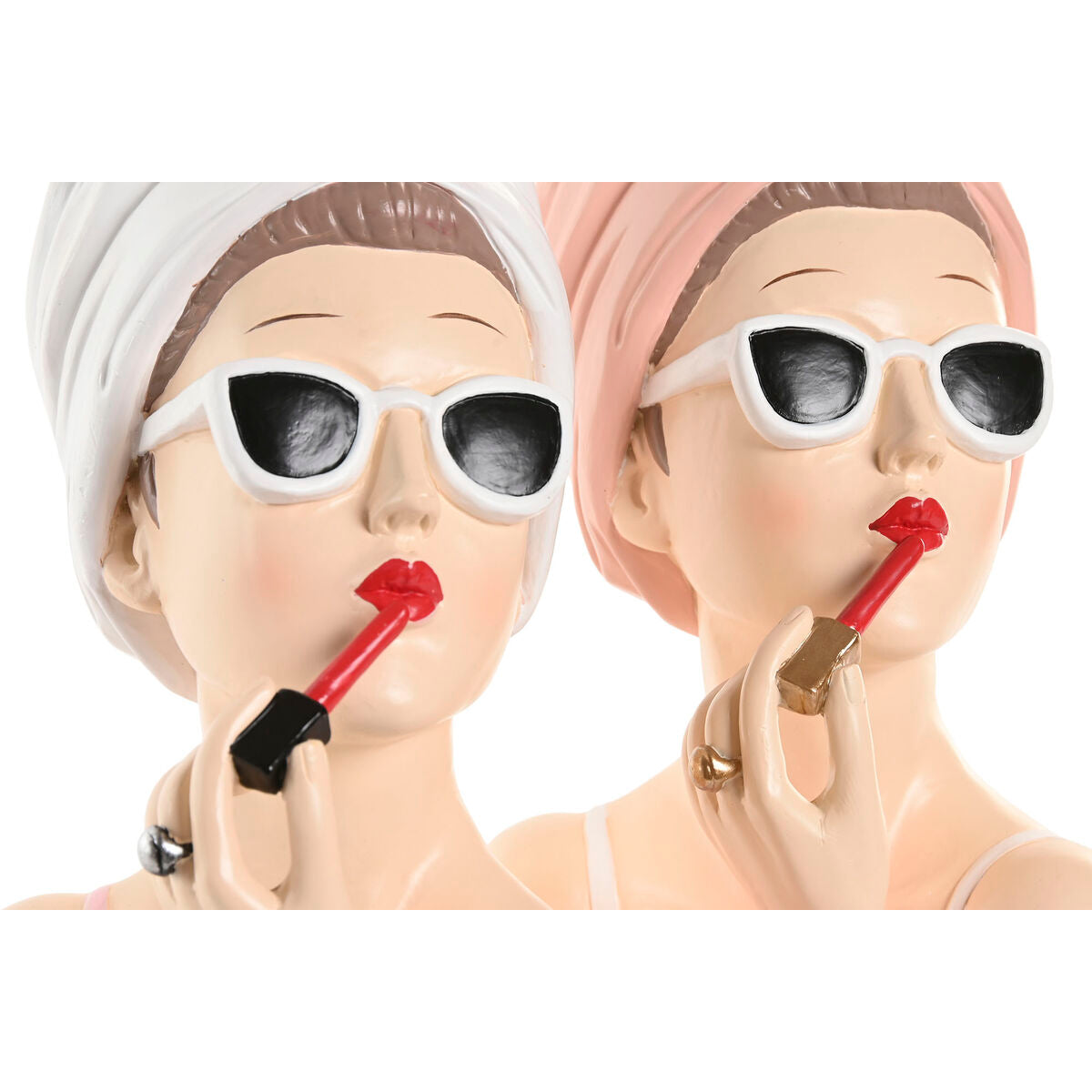 Figurine Décorative Home ESPRIT Blanc Rose Femme 15,5 X 15 X 27 CM (2 Unités)