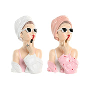Figurine Décorative Home ESPRIT Blanc Rose Femme 15,5 X 15 X 27 CM (2 Unités)