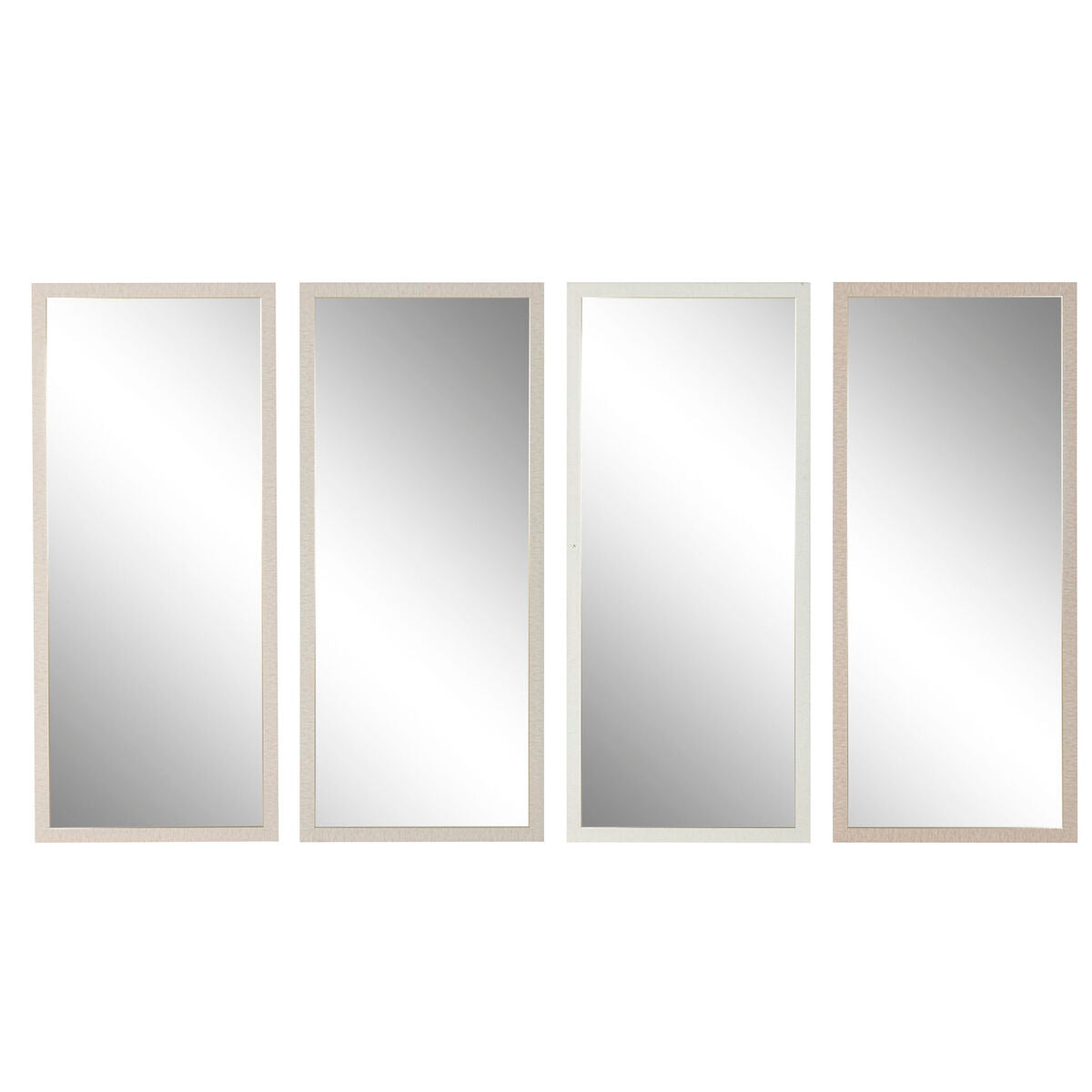 Miroir mural Home ESPRIT Blanc Marron Beige Gris Moderne 68 x 2 x 156 cm (4 Unités)