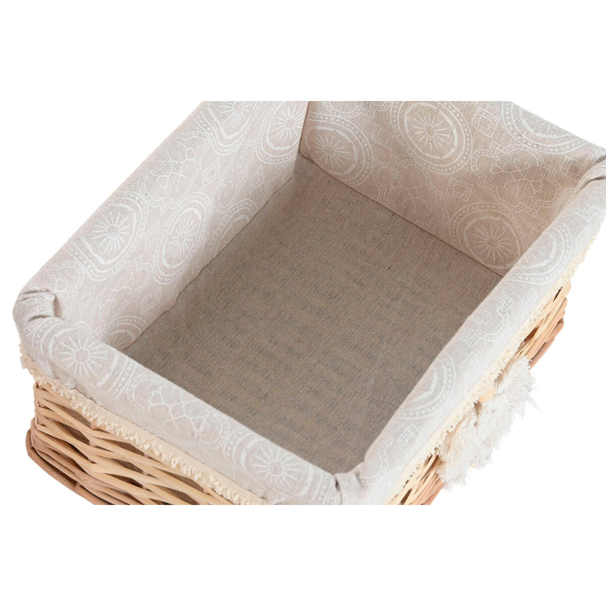 Panier à linge Home ESPRIT Naturel osier Boho 47 x 35 x 55 cm 5 Pièces