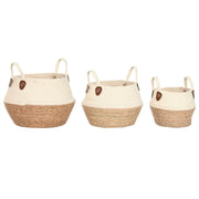 Boîte Décorative Home ESPRIT Crème Naturel Fibre naturelle (3 Pièces)