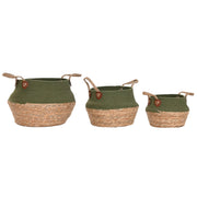 Boîte Décorative Home ESPRIT Vert Naturel Fibre naturelle (3 Pièces)