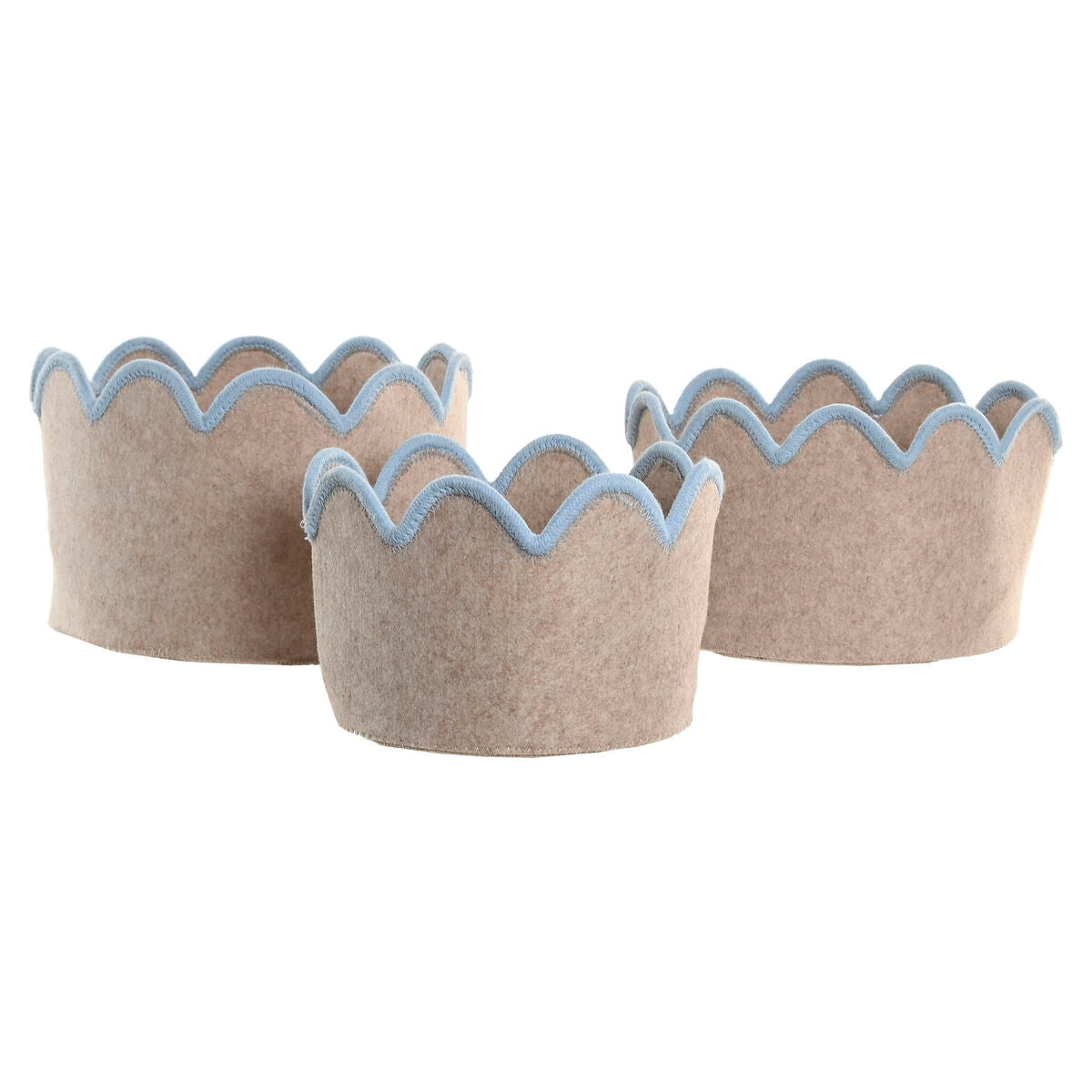 Set de basket Home ESPRIT Bleu Vert Beige Rose Enfant 30 x 30 x 20 cm (3 Pièces) (3 Unités)