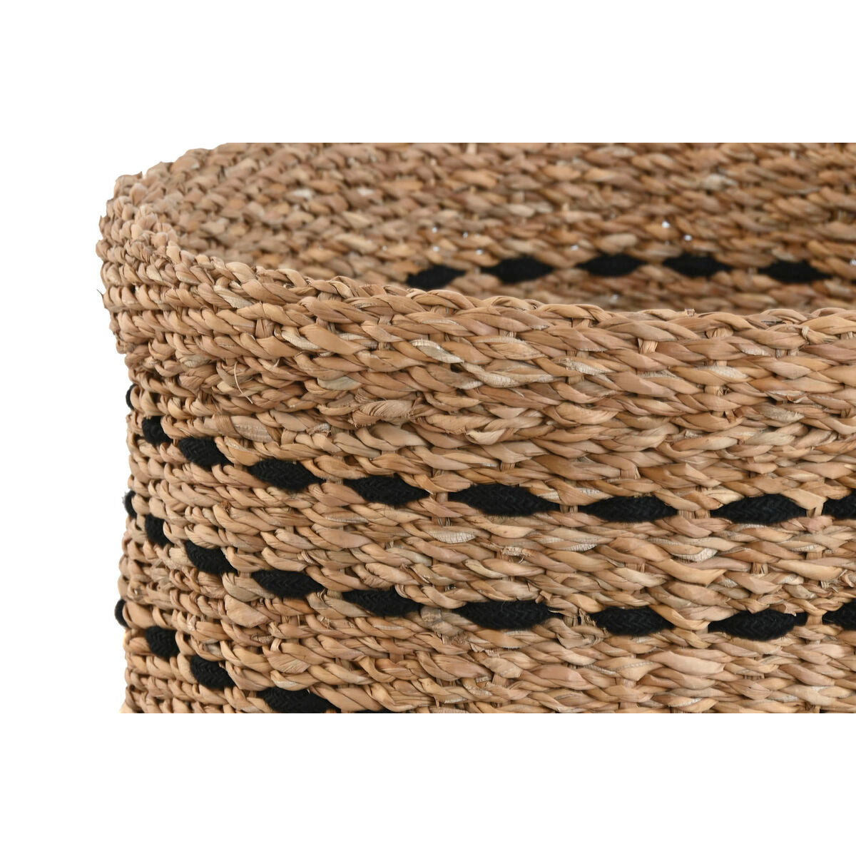 Panier décoratif Home ESPRIT Noir Naturel Jute Herbier marin (3 Pièces)