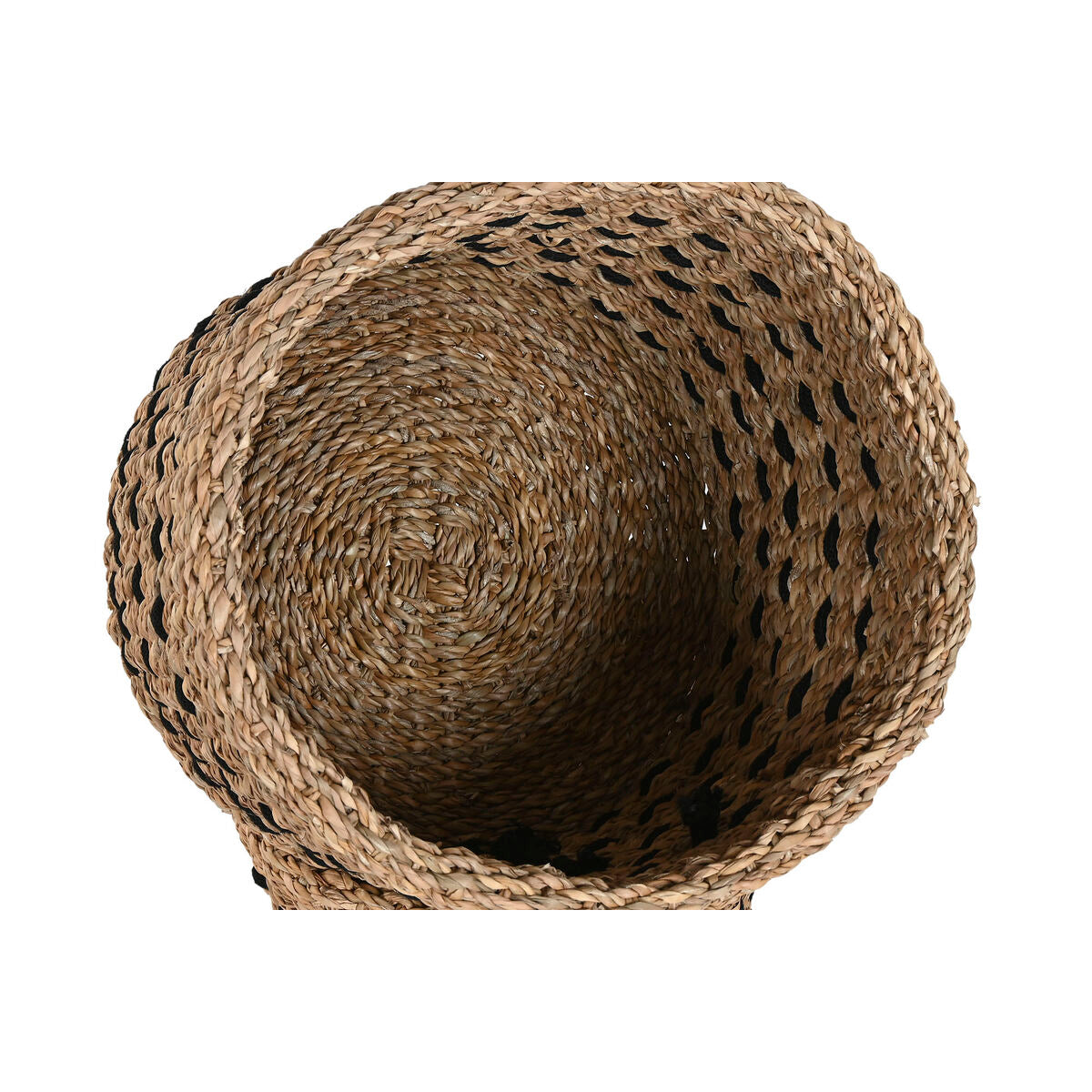 Panier décoratif Home ESPRIT Noir Naturel Jute Herbier marin (3 Pièces)
