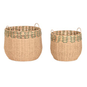 Set de basket Home ESPRIT Vert Naturel Fibre naturelle (2 Pièces)