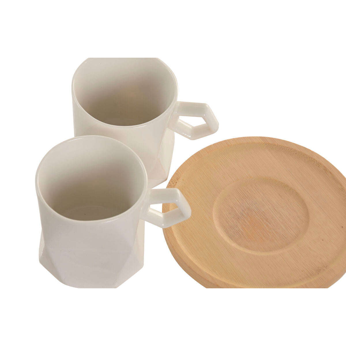 Jeu de 6 tasses avec plat Home ESPRIT Blanc Porcelaine 180 ml