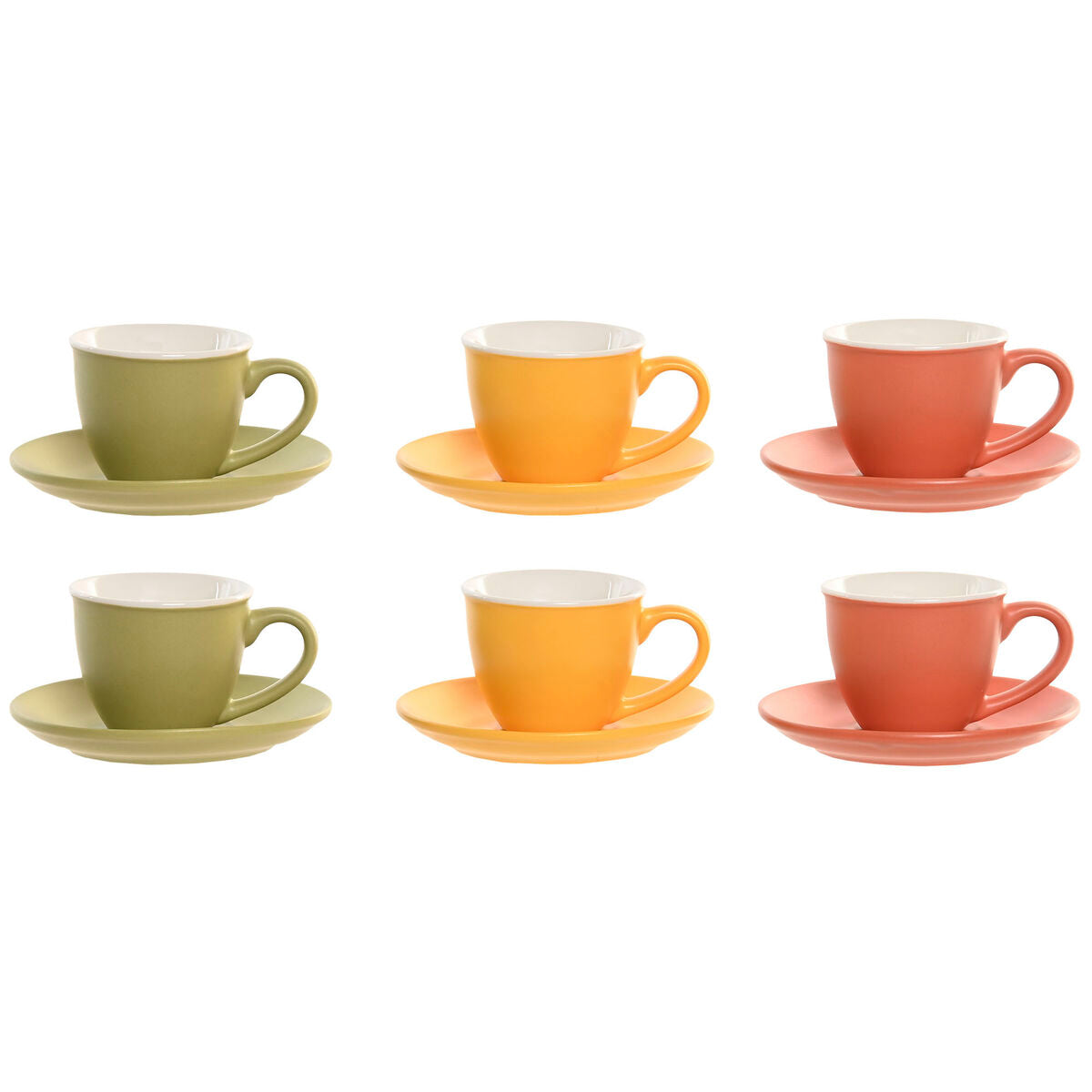 Service à café Home ESPRIT Multicouleur Porcelaine Moderne 100 ml 6 Pièces