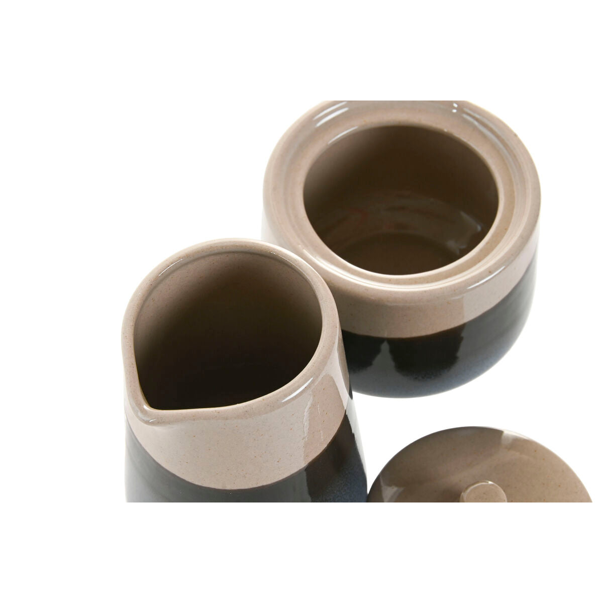 Laitière et sucrier Home ESPRIT Bleu Gris Porcelaine 250 ml 9 X 9 X 8,4 cm 2 Pièces