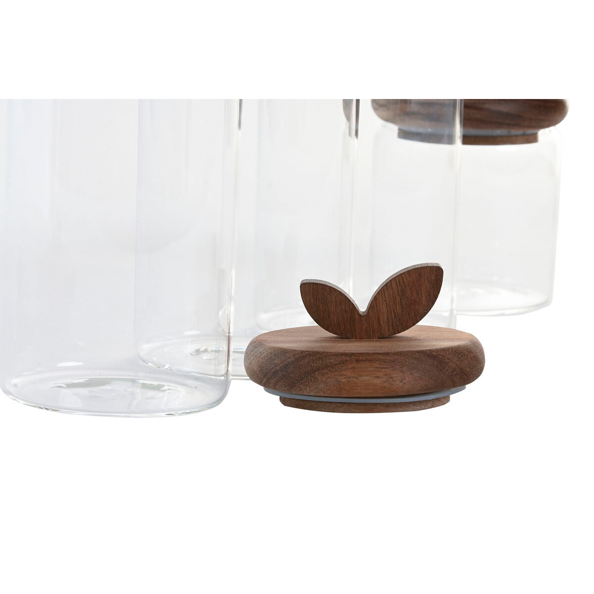 Set de 4 Boites Home ESPRIT Transparent Naturel 1,3 L 4 Pièces