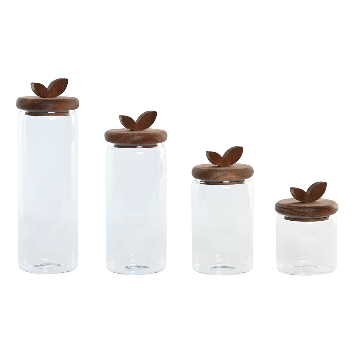 Set de 4 Boites Home ESPRIT Transparent Naturel 1,3 L 4 Pièces