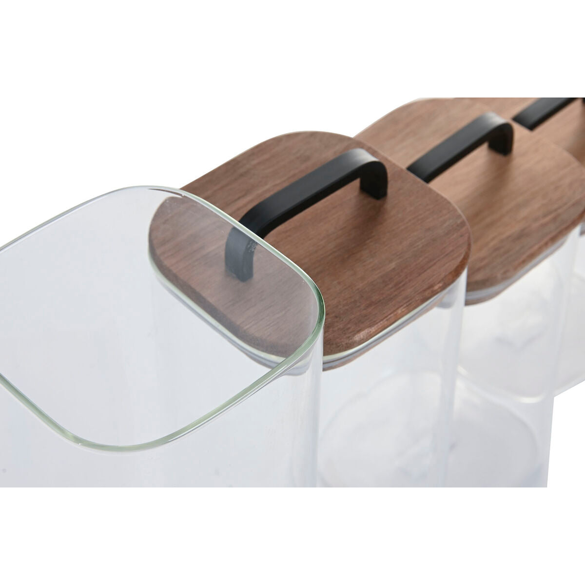 Set de 4 Boites Home ESPRIT Transparent Naturel 4 Pièces