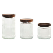 Set de 3 Boites Home ESPRIT Transparent Naturel 700 ml 1 L 3 Pièces