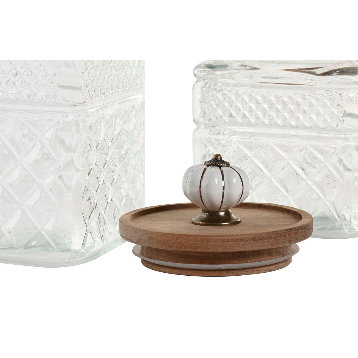 Set de 3 Boites Home ESPRIT Transparent Naturel 1,8 L 3 Pièces