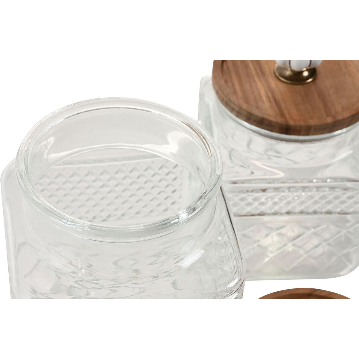 Set de 3 Boites Home ESPRIT Transparent Naturel 1,8 L 3 Pièces