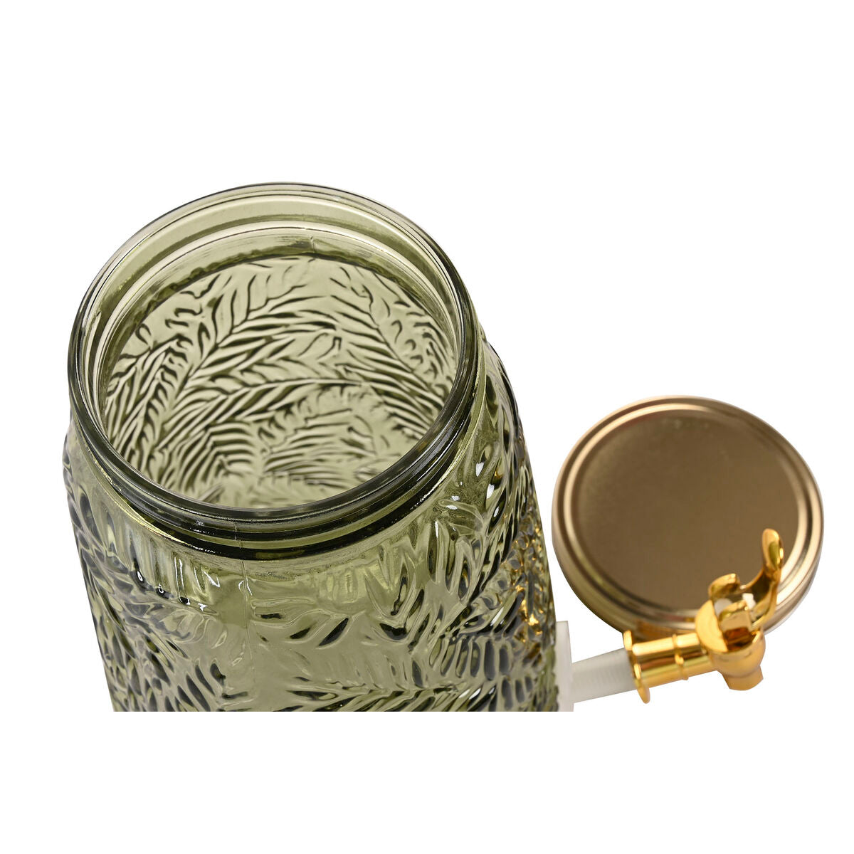 Distributeur de boissons Home ESPRIT Vert Doré Métal Verre polystyrène 3,3 L 19,3 X 19,3 X 36 CM