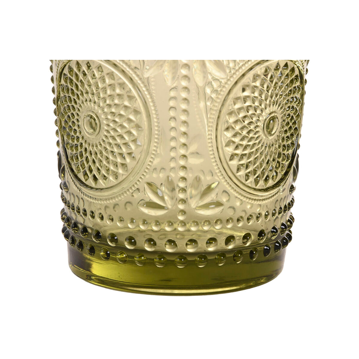 Set de Verres Home ESPRIT Vert Verre Avec relief 310 ml (6 Unités)