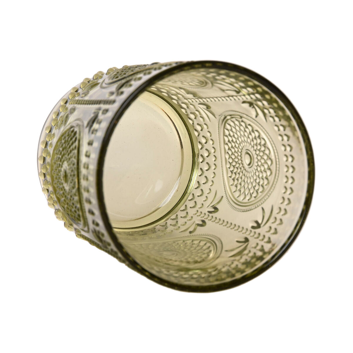 Set de Verres Home ESPRIT Vert Verre Avec relief 310 ml (6 Unités)