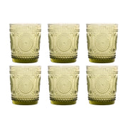 Set de Verres Home ESPRIT Vert Verre Avec relief 310 ml (6 Unités)