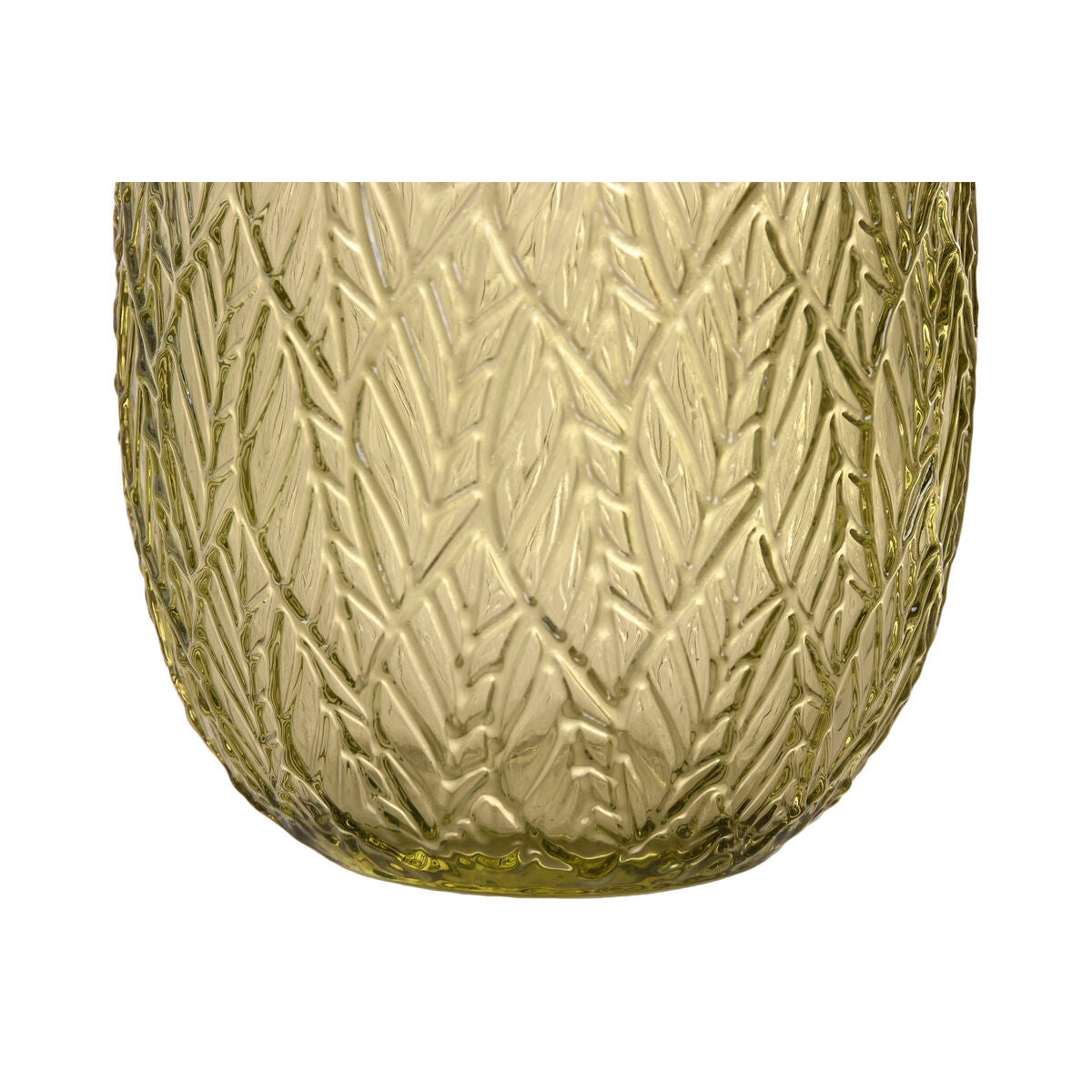 Set de Verres Home ESPRIT Vert Verre Avec relief 360 ml (6 Unités)