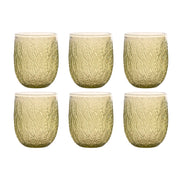 Set de Verres Home ESPRIT Vert Verre Avec relief 360 ml (6 Unités)