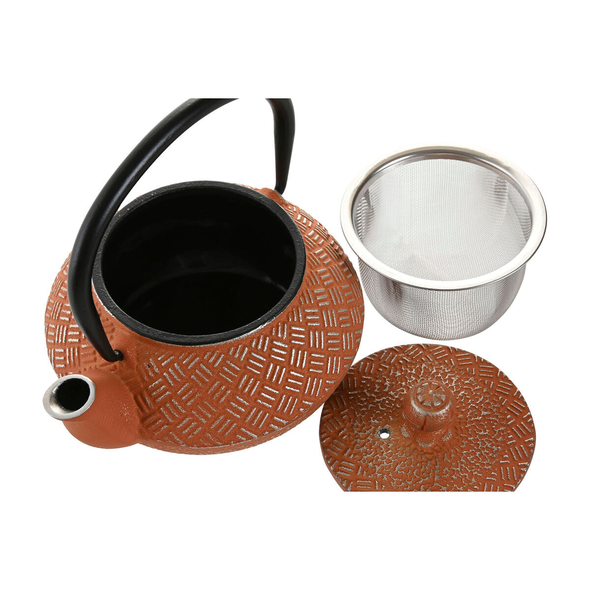 Théière Home ESPRIT Jaune Bleu Orange Acier inoxydable Fer 300 ml (3 Unités)