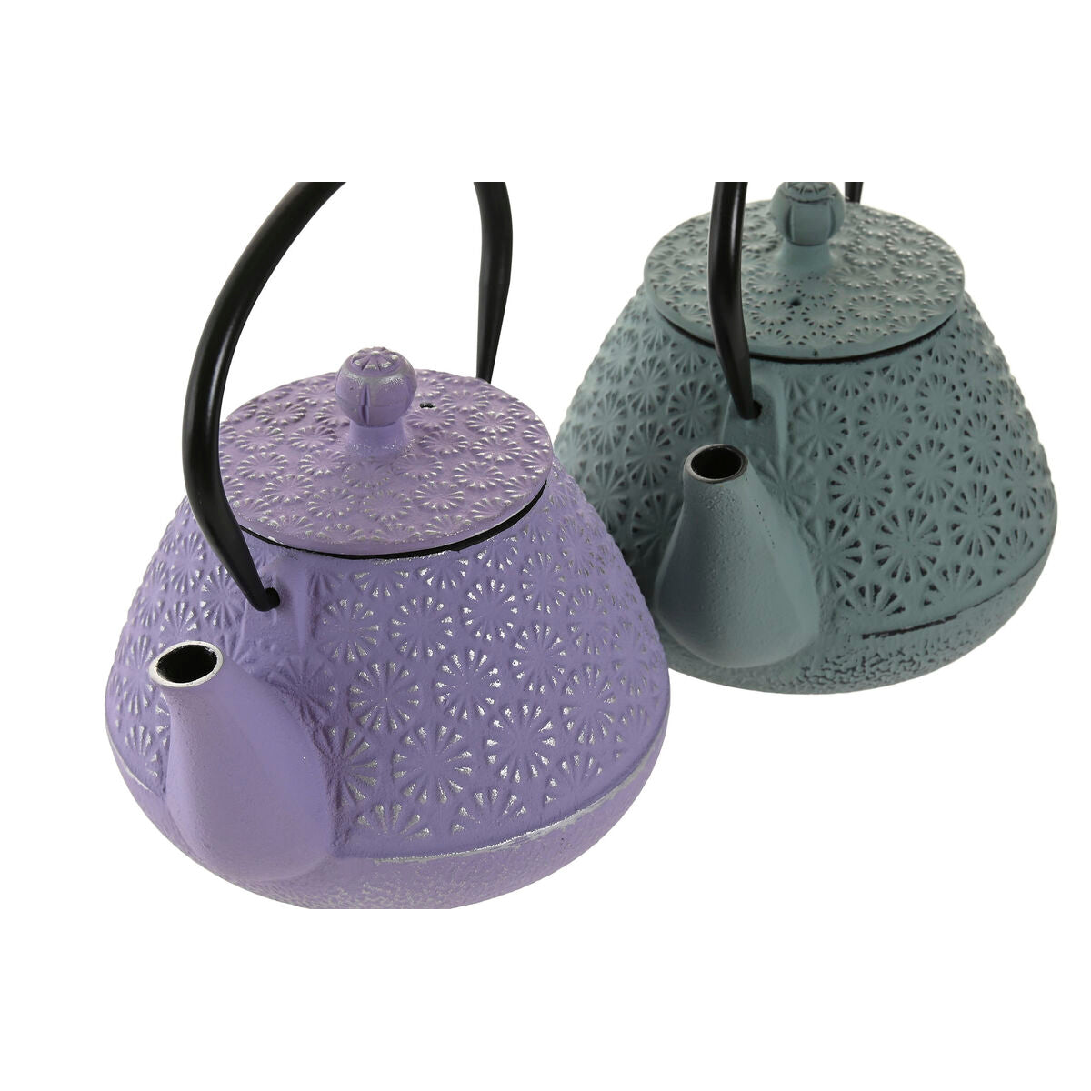 Théière Home ESPRIT Vert Acier inoxydable Fer 600 ml (2 Unités)