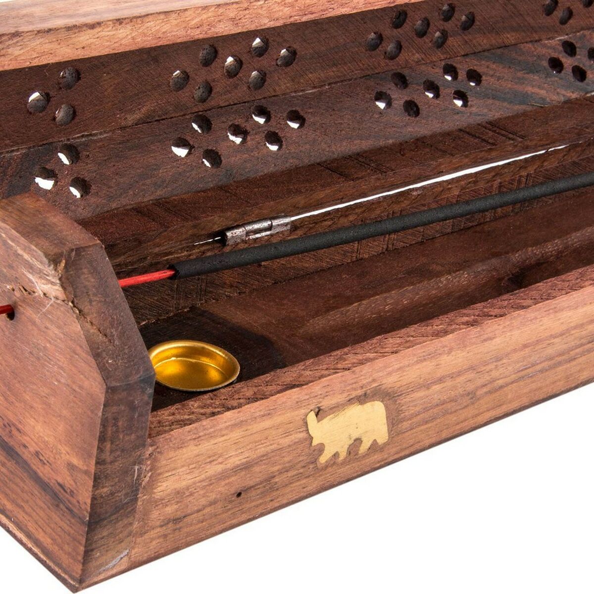 Brûleur d'huiles essentielles DKD Home Decor Bois Bambou Mandala Naturel 26 x 8 x 8 cm Encens (6 Unités)