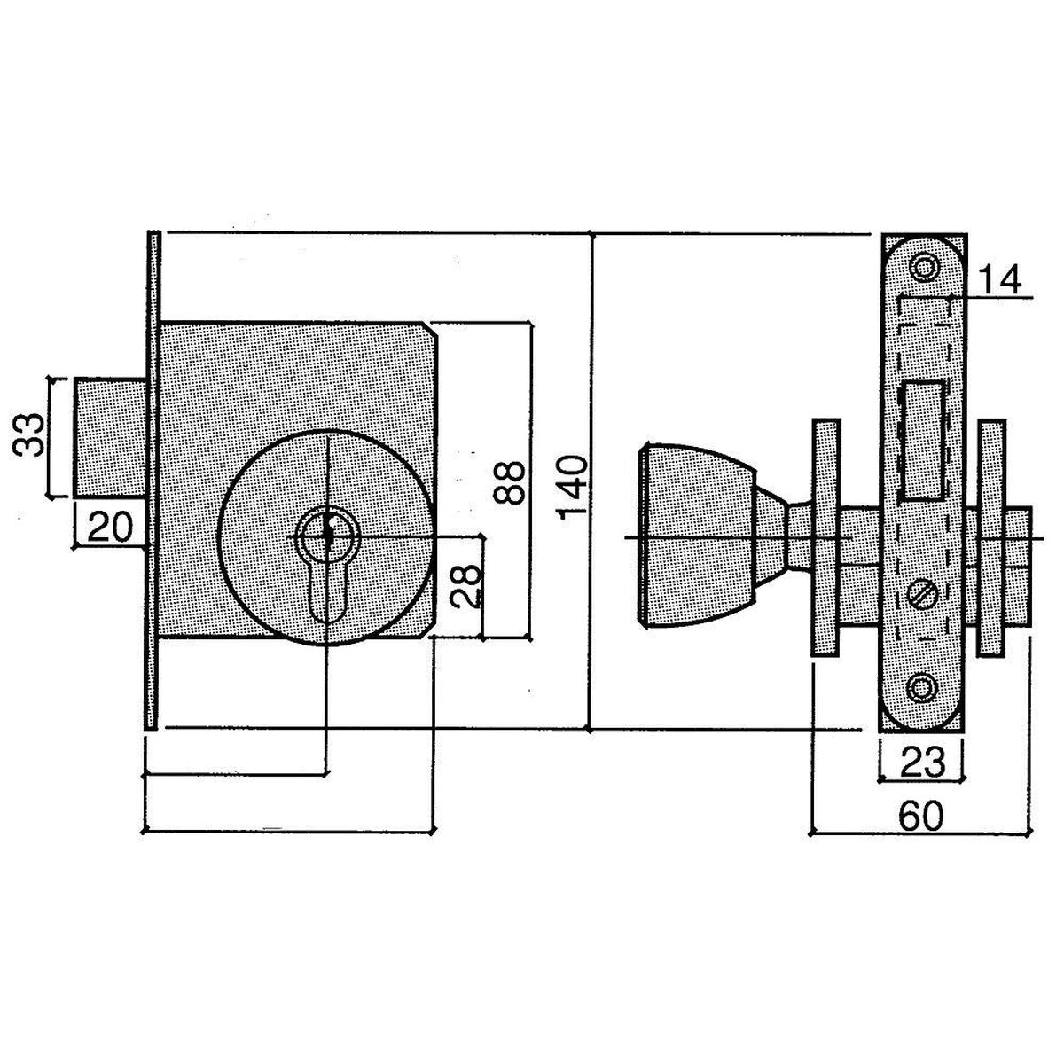 Serrure à bouton UCEM 03020078 Fer