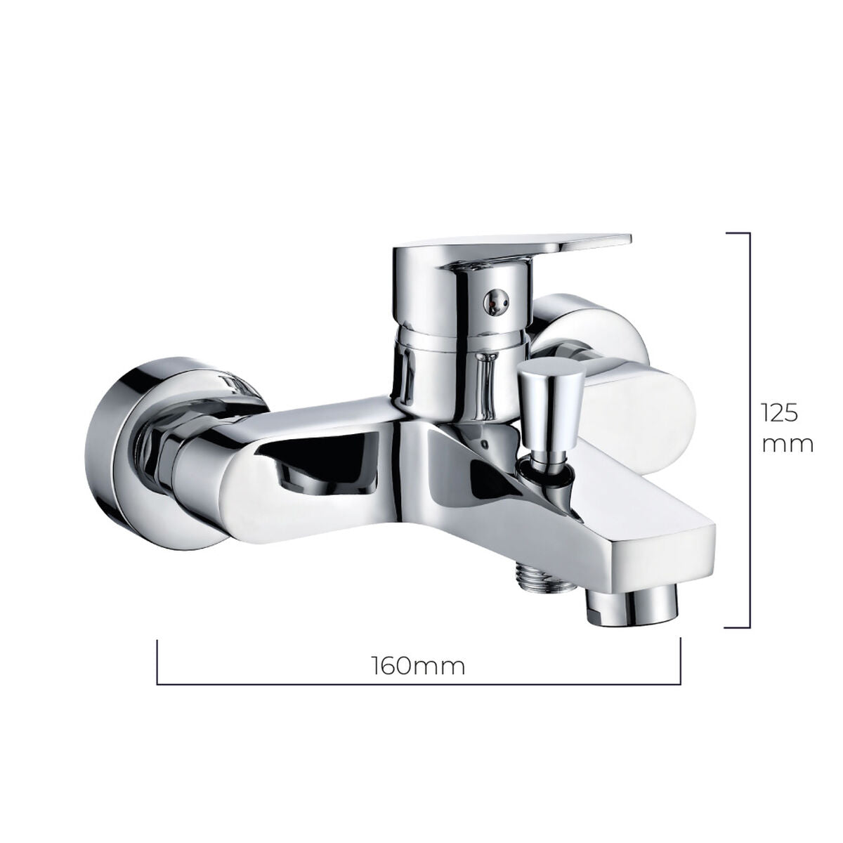 Mitigeur EDM 01143 Acier inoxydable Laiton Zinc 16 x 12,5 cm Baignoire