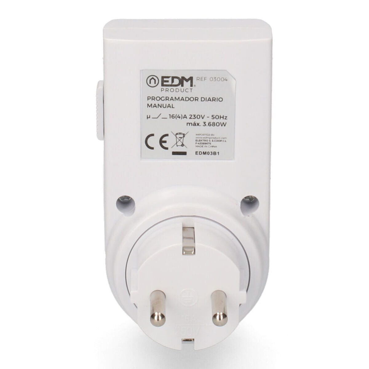 Prise avec programmateur analogique EDM 03004 3500 W 230 V 24 heures