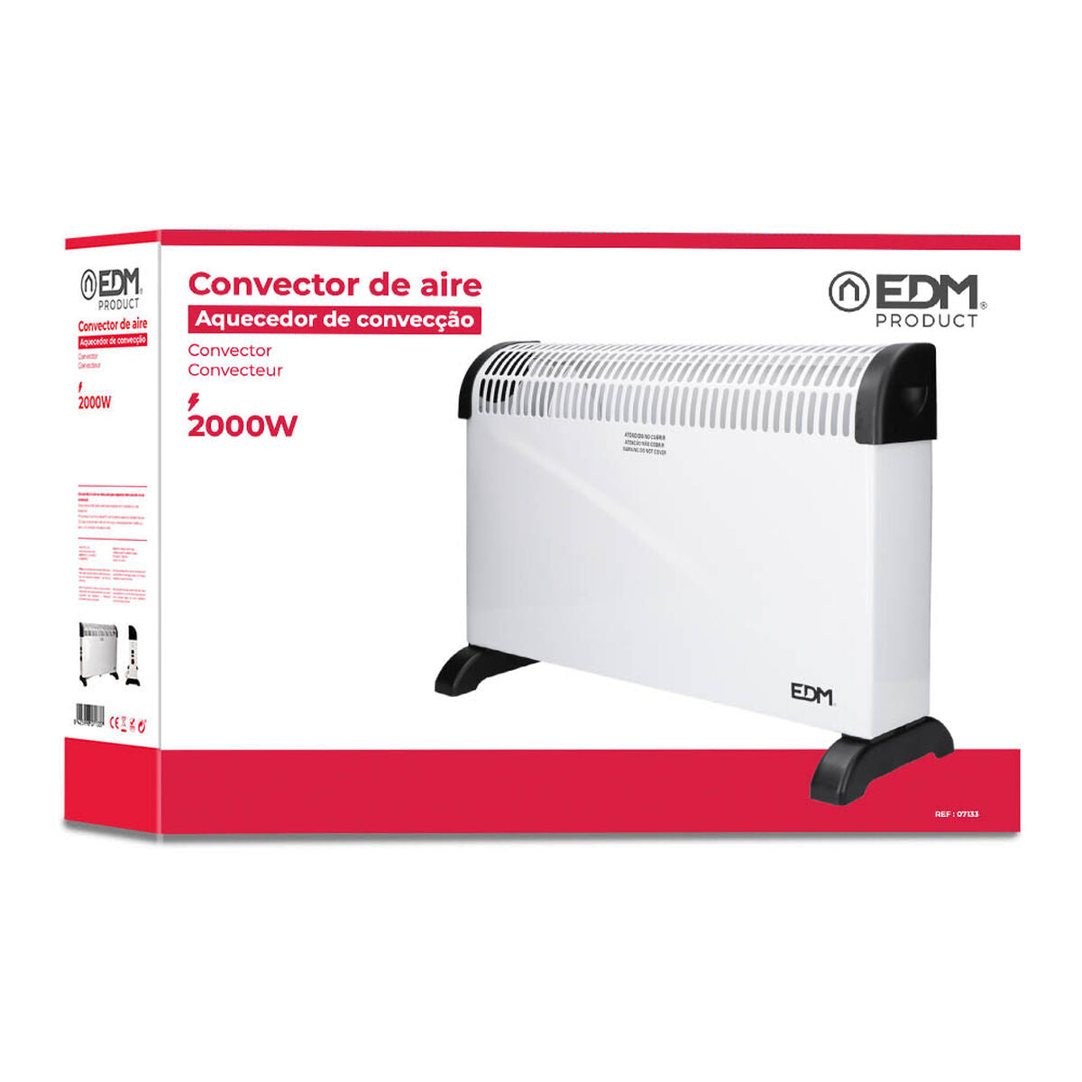 Chauffage à Convection Electrique EDM 07133 07133 Blanc 2000 W