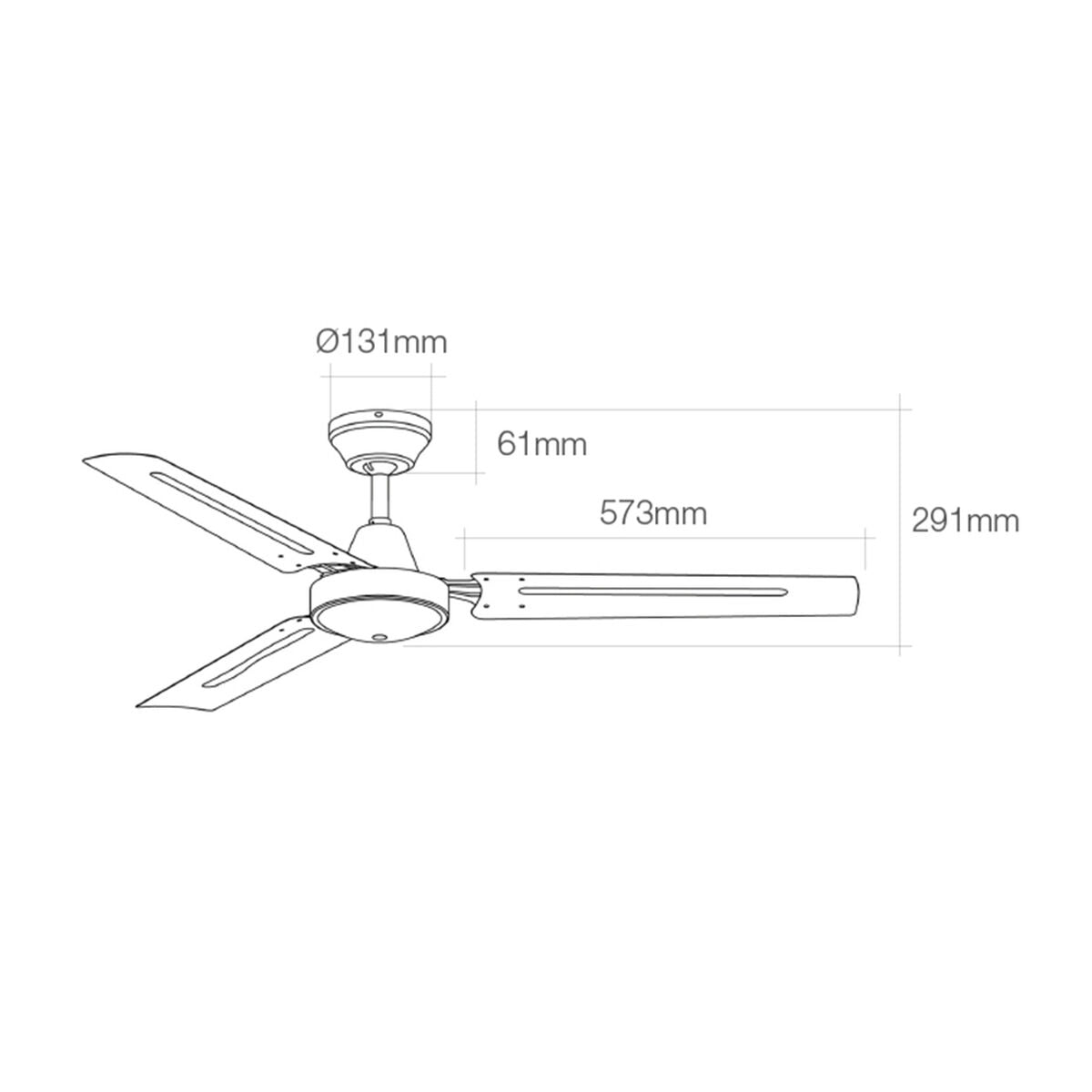 Ventilateur de Plafond EDM 33981 Blanc 60 W Ø 140 cm industriel