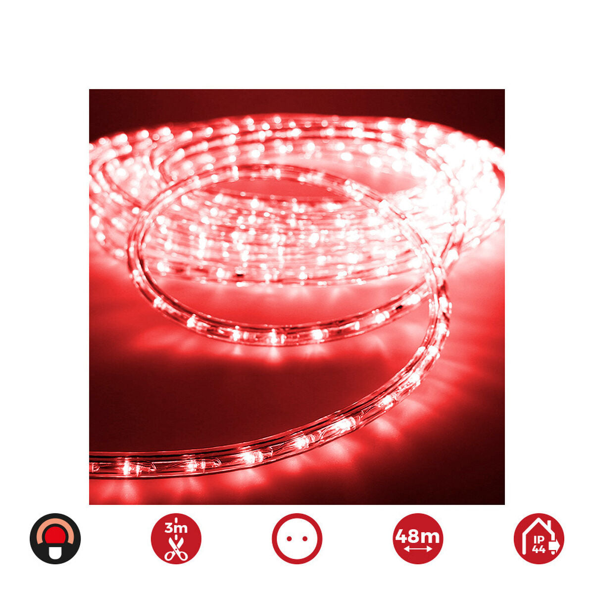 Tuyau d'arrosage LED EDM 72706 flexiLED Rouge 2 voies