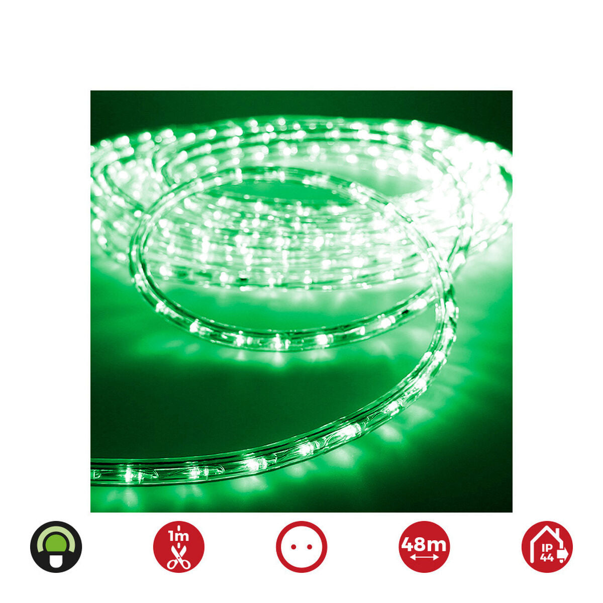 Tuyau d'arrosage LED EDM 72715 flexiLED Vert 2 voies