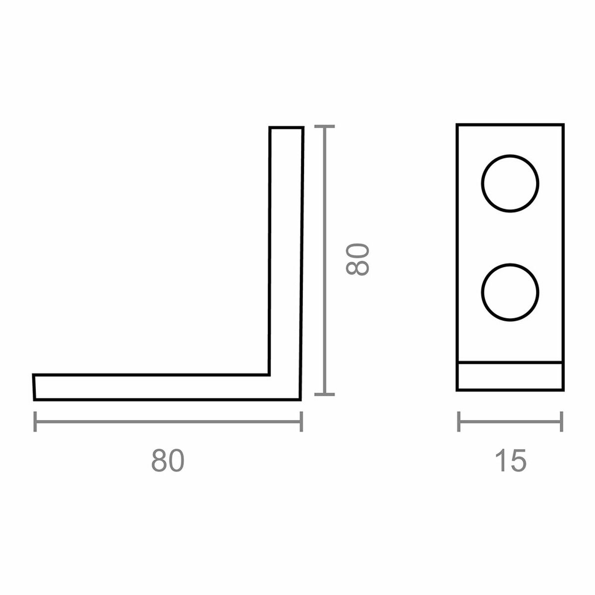 Equerre EDM 86086 an02 Acier 8 x 8 x 1,5 cm 4 Unités