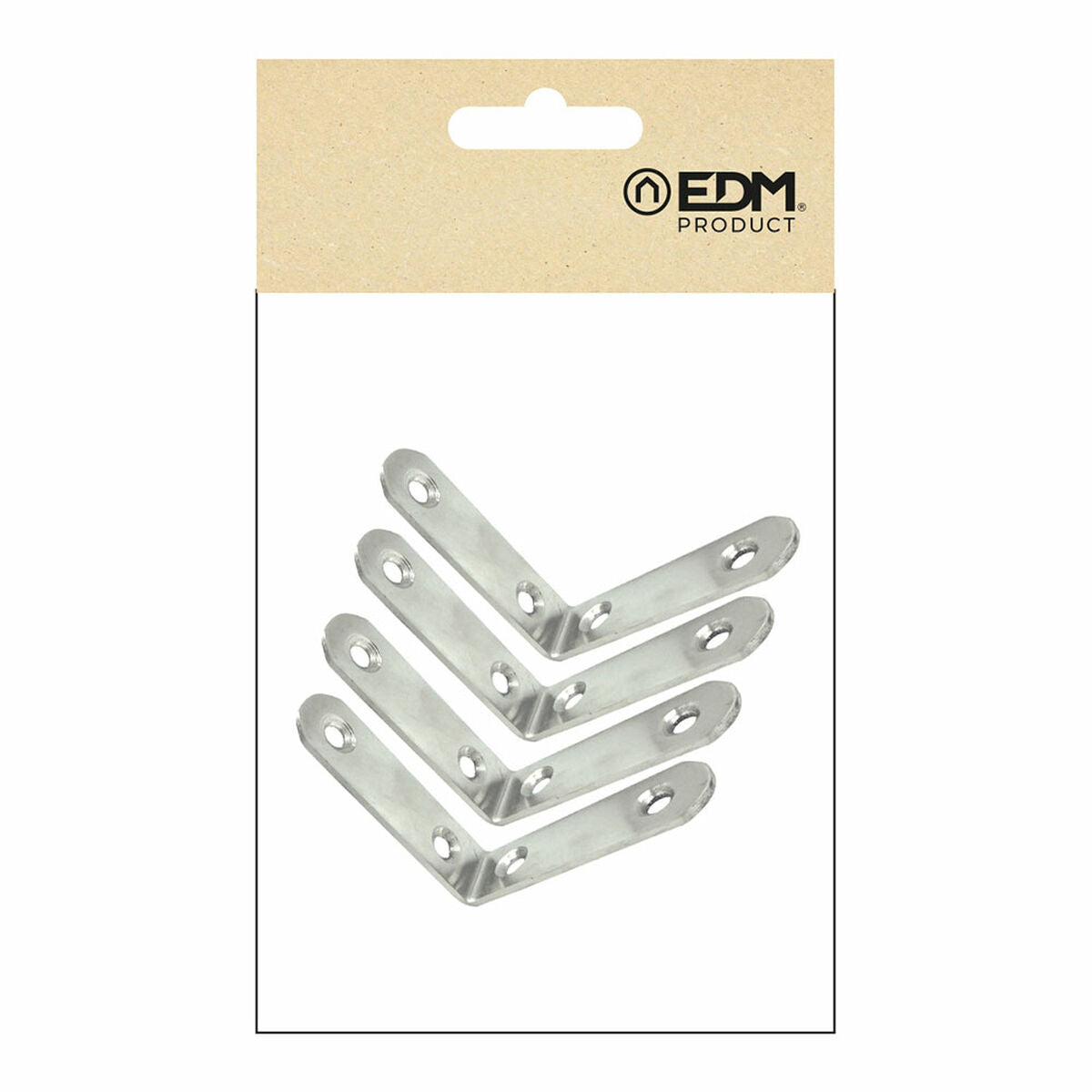 Equerre EDM 86092 an24 Acier inoxydable 6 x 6 x 1,9 cm 4 Unités