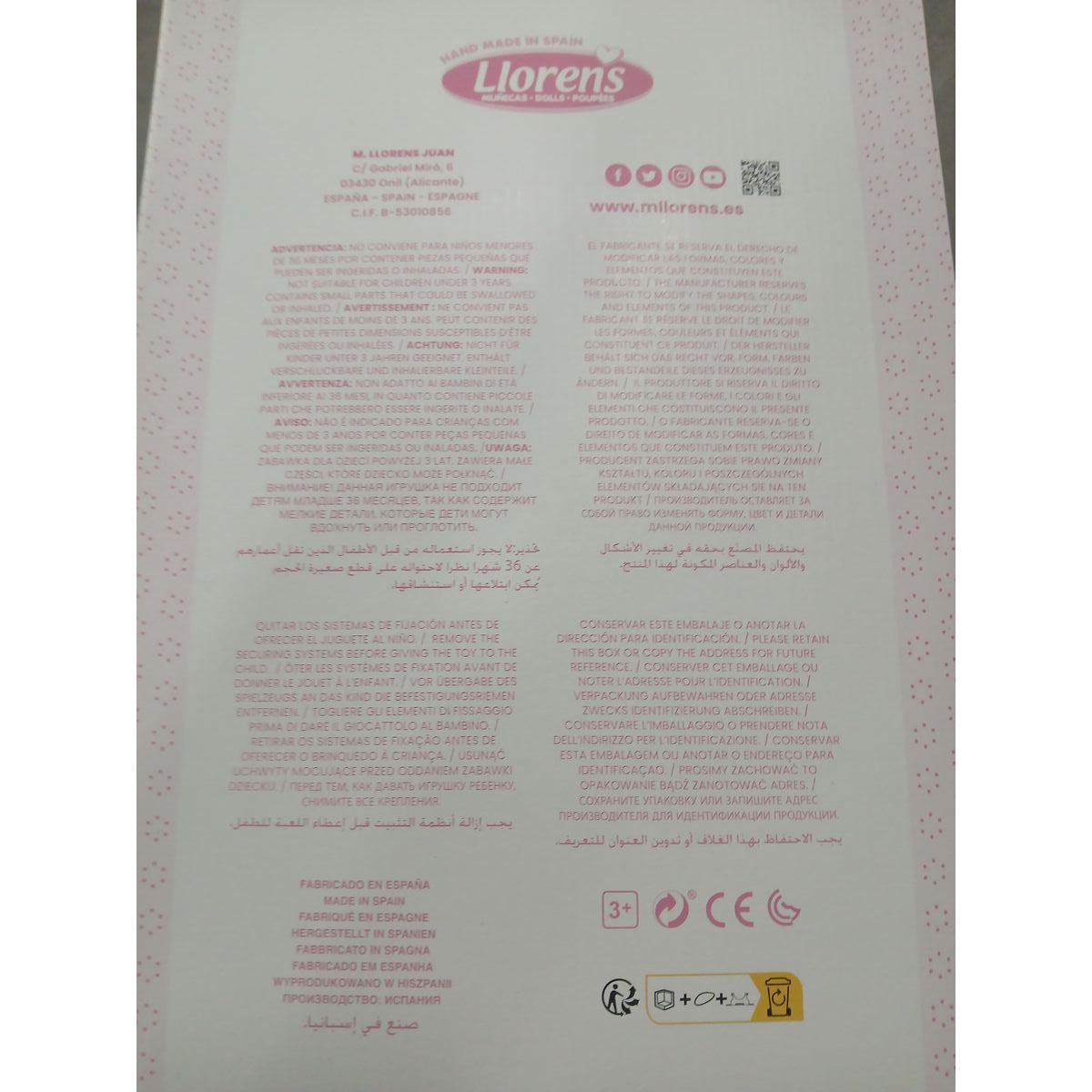 Poupée Bébé Llorens Mimi Rose 40 cm Nacelle